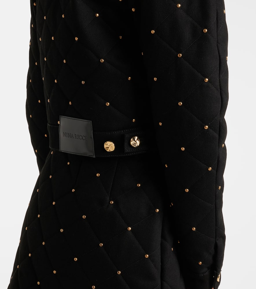 Nina Ricci Embellished cropped denim jacket