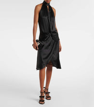 Nina Ricci Gathered halterneck satin minidress