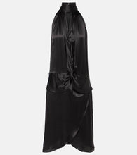 Nina Ricci Gathered halterneck satin minidress