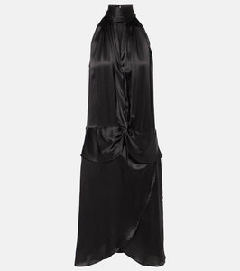Nina Ricci Gathered halterneck satin minidress