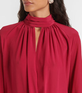 Nina Ricci Gathered silk crêpe midi dress