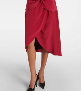 Nina Ricci Gathered silk crêpe midi dress