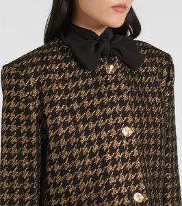 Nina Ricci Houndstooth lam√É¬© tweed jacket