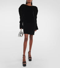 Nina Ricci Puff-sleeve velvet minidress
