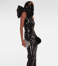 Nina Ricci Sequined one-shoulder gown