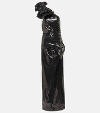 Nina Ricci Sequined one-shoulder gown