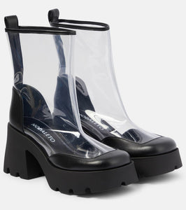Nodaleto Bulla Rainy leather-trimmed PVC ankle boots