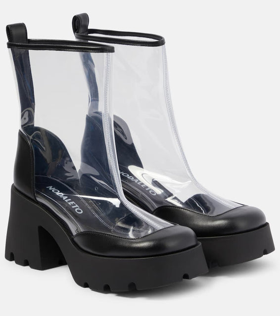 Nodaleto Bulla Rainy leather-trimmed PVC ankle boots