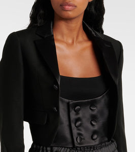 Noir Kei Ninomiya Cropped wool, mohair, and silk jacket