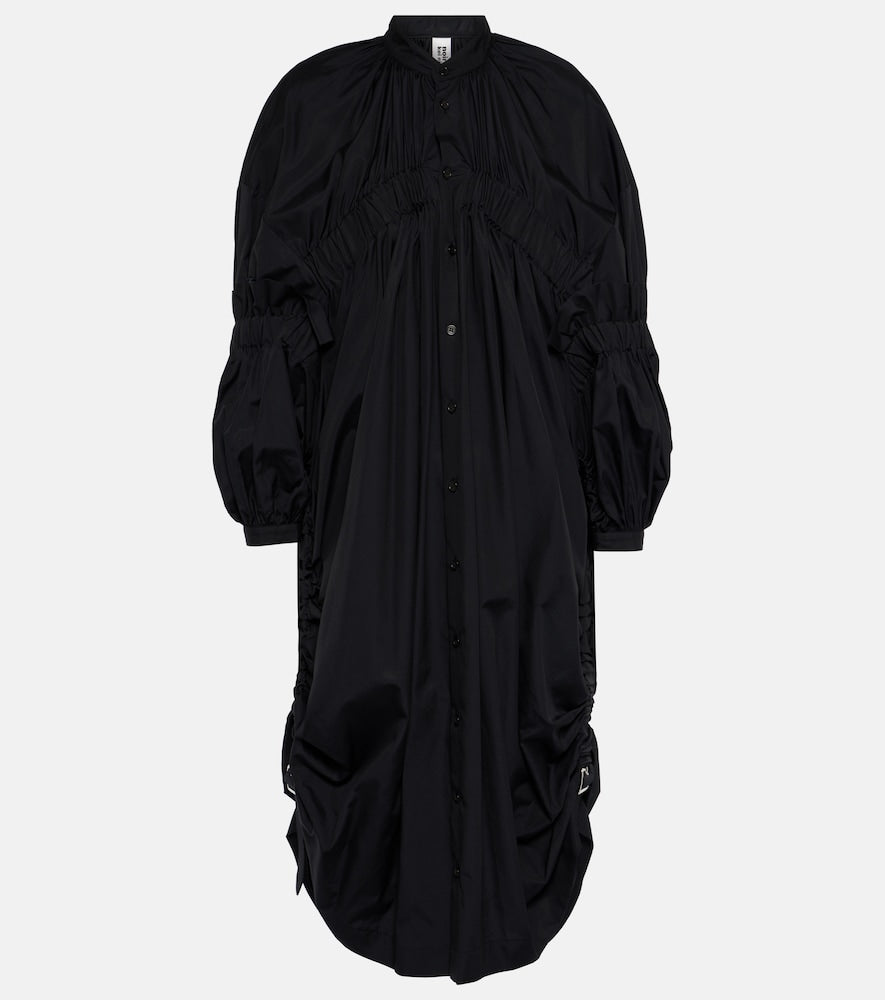 Noir Kei Ninomiya Draped cotton midi dress. Noir Kei Ninomiya 垂褶棉质中长连衣裙