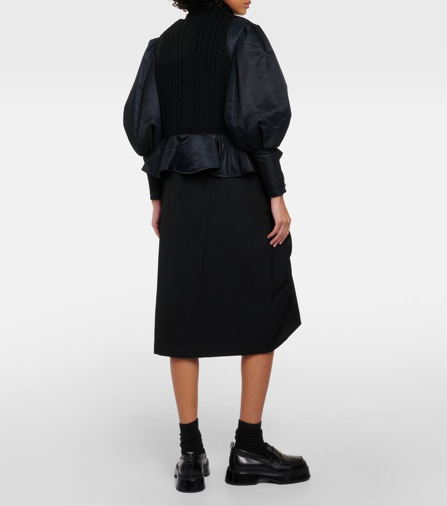 Noir Kei Ninomiya Peplum wool and technical bomber jacket