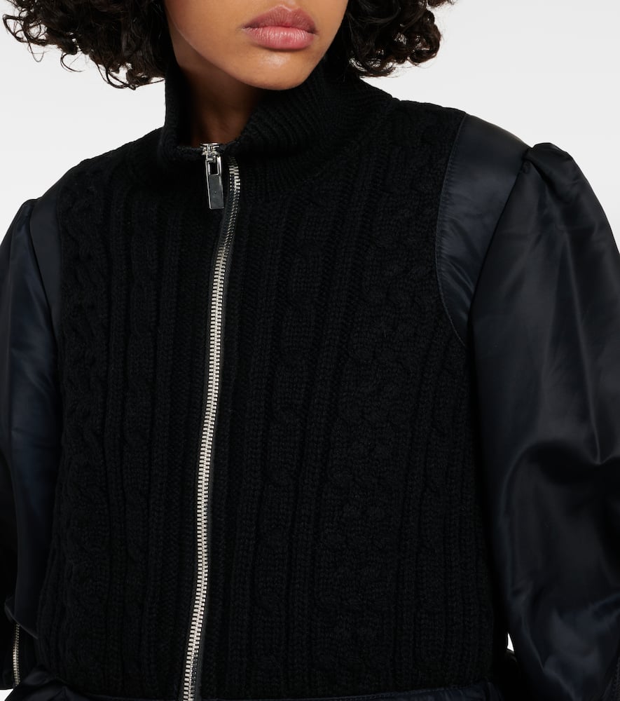 Noir Kei Ninomiya Peplum wool and technical bomber jacket