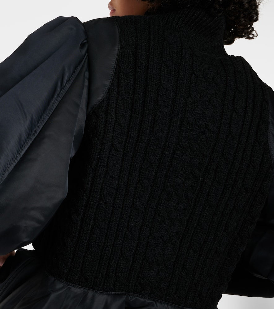Noir Kei Ninomiya Peplum wool and technical bomber jacket