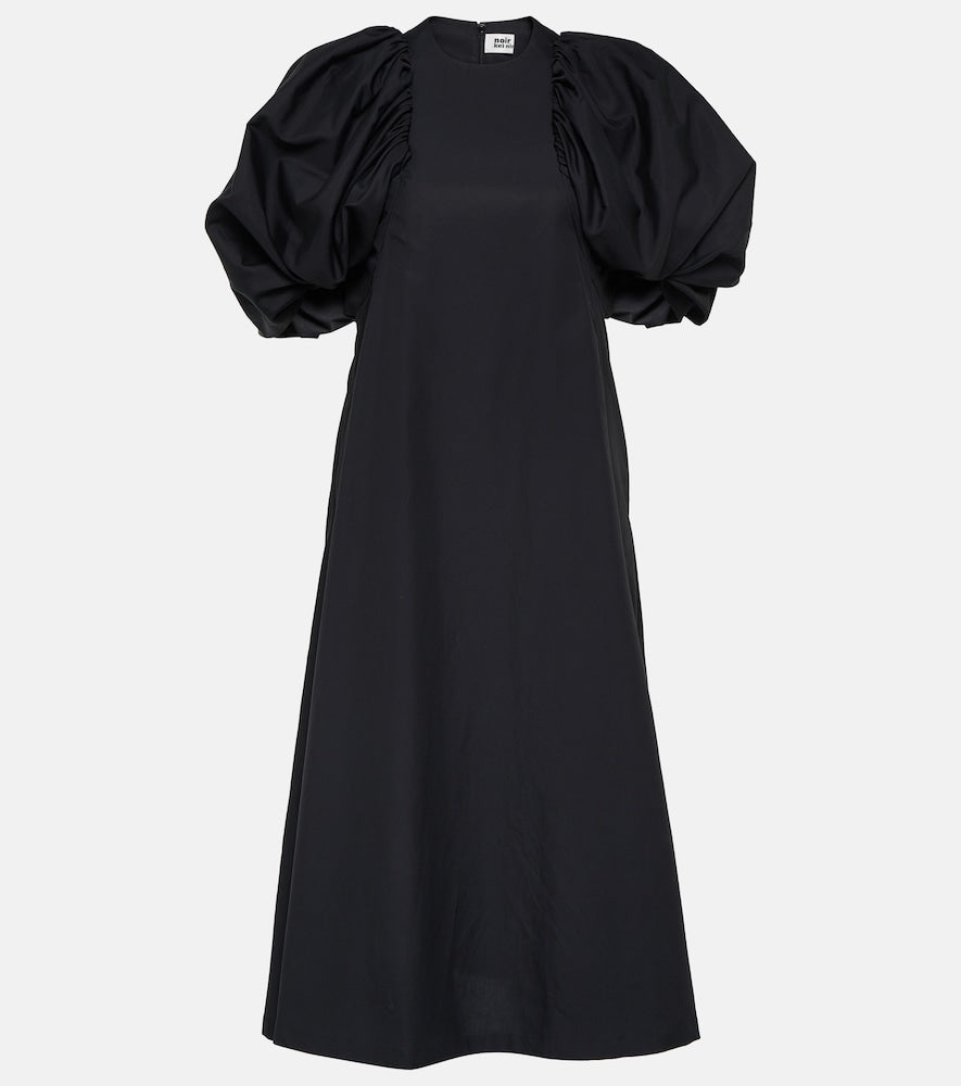 Noir Kei Ninomiya Puff-sleeve cotton poplin maxi dress. Noir Kei Ninomiya 泡泡袖棉质府绸长裙