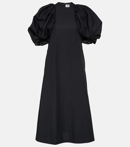 Noir Kei Ninomiya Puff-sleeve cotton poplin maxi dress