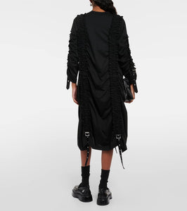 Noir Kei Ninomiya Ruched cotton midi dress