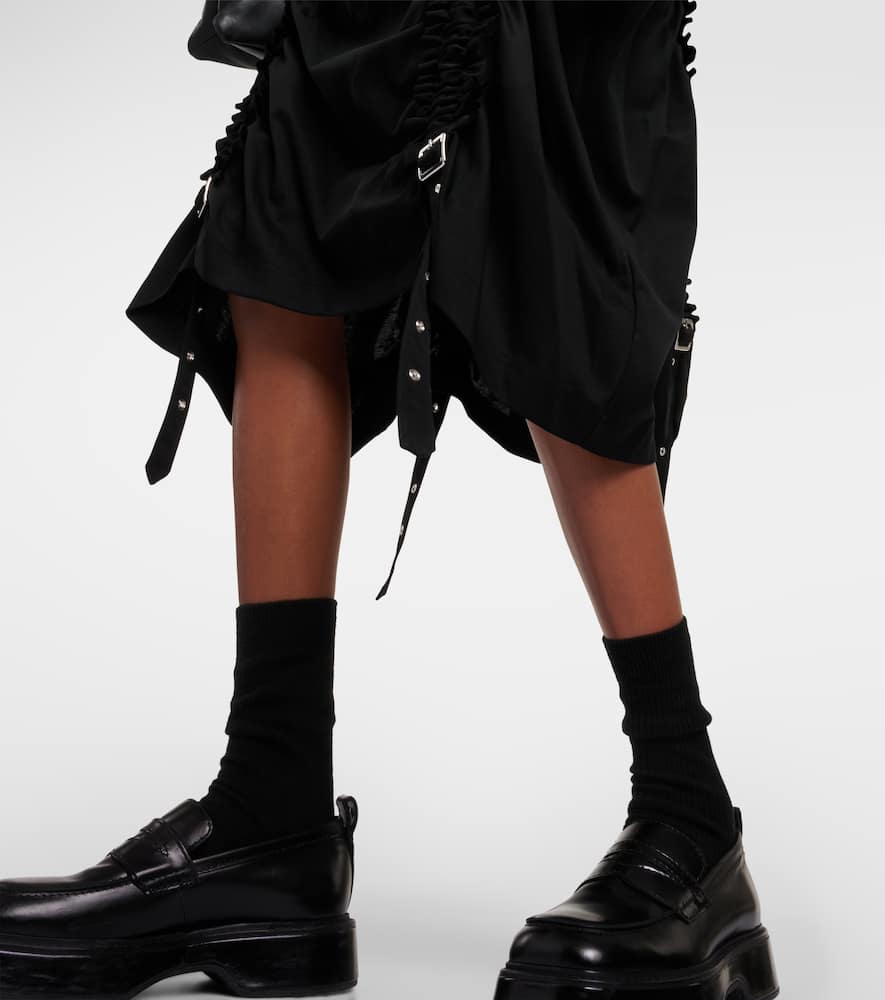Noir Kei Ninomiya Ruched cotton midi dress