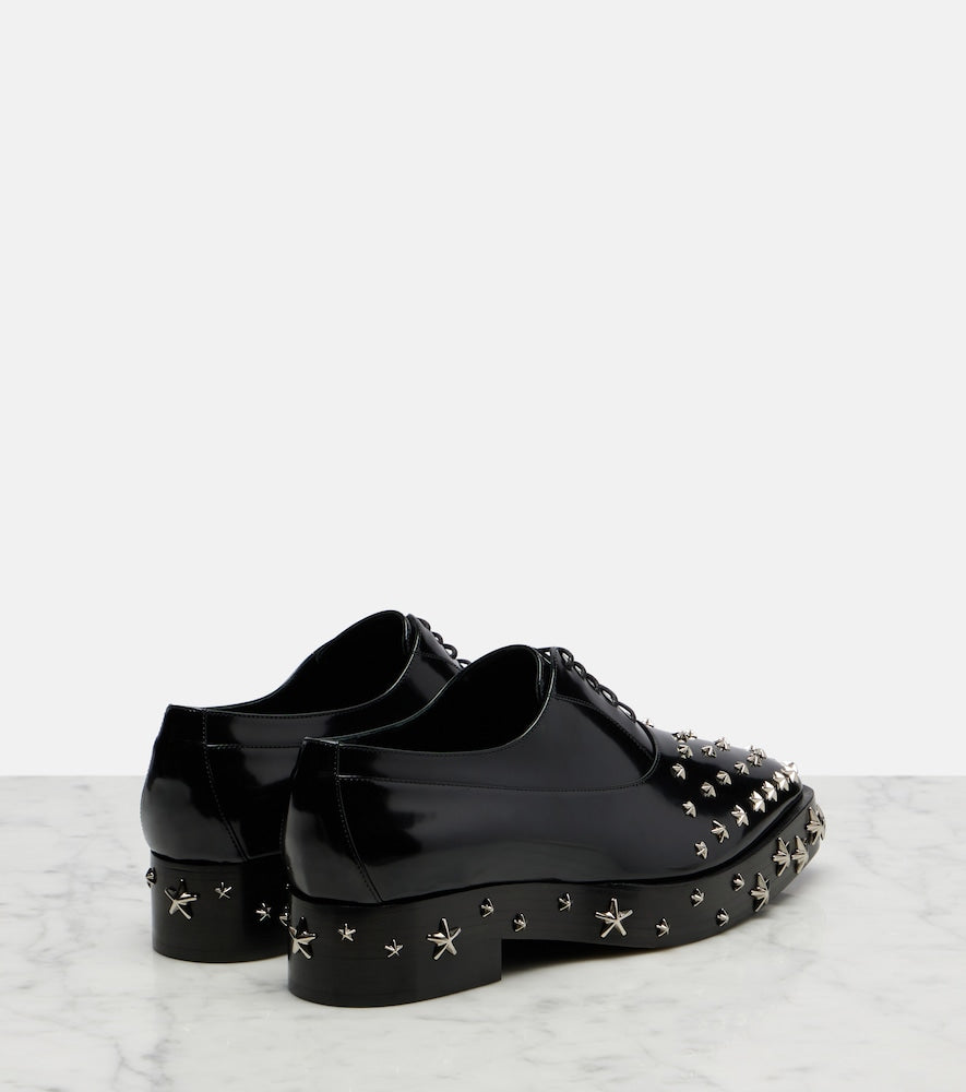 Noir Kei Ninomiya x Jimmy Choo embellished leather Oxford shoes