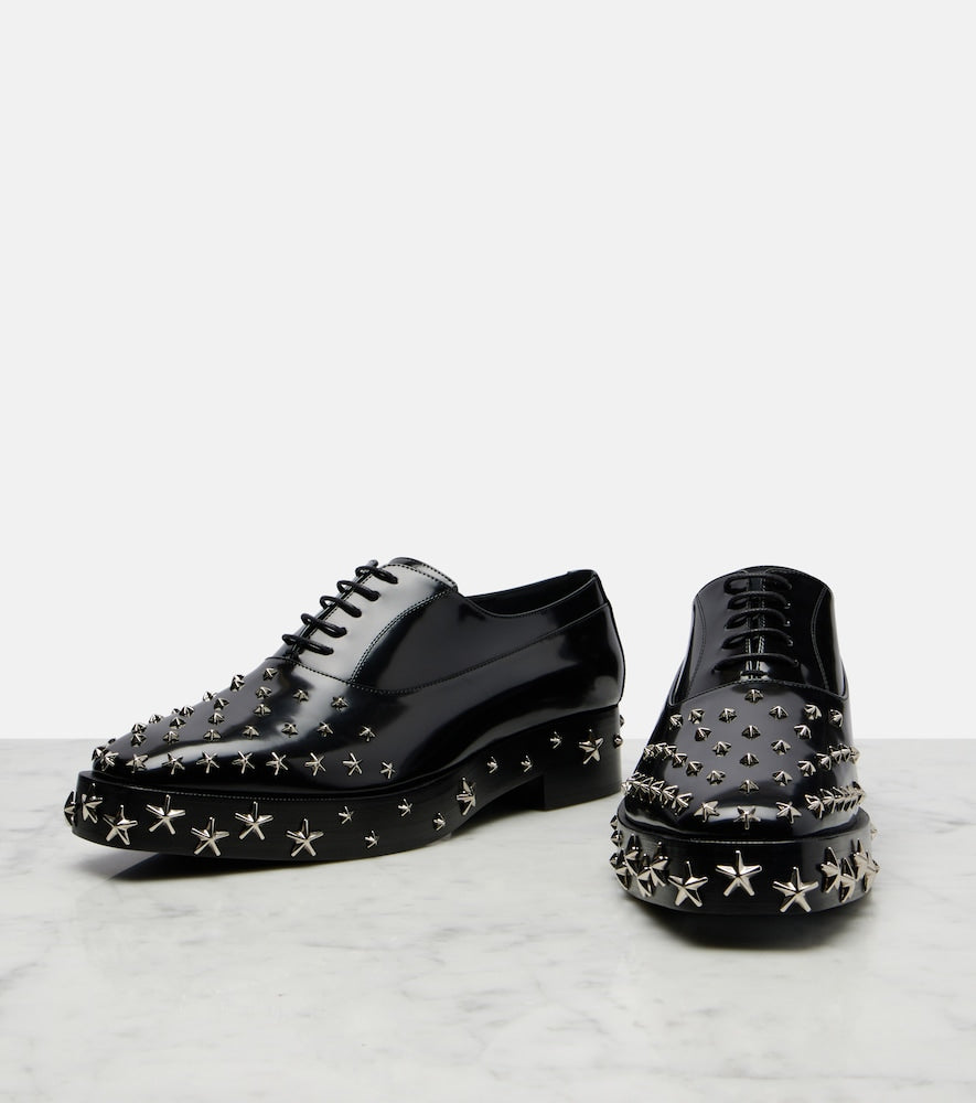 Noir Kei Ninomiya x Jimmy Choo embellished leather Oxford shoes
