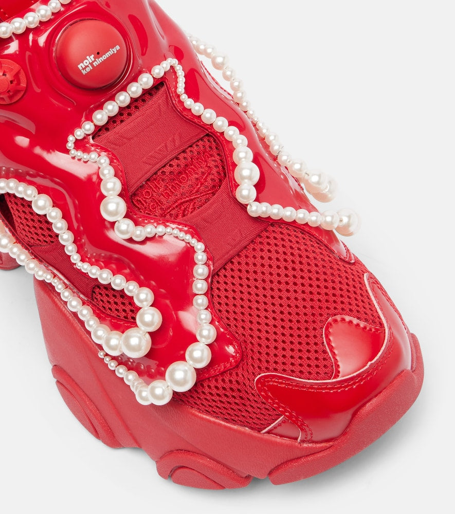 Noir Kei Ninomiya x Reebok embellished platform sneakers