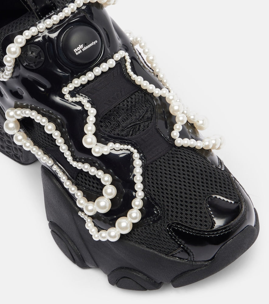 Noir Kei Ninomiya x Reebok embellished platform sneakers
