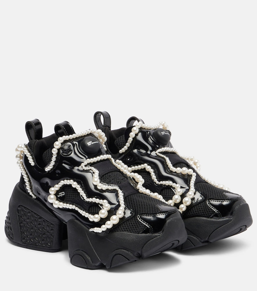 Noir Kei Ninomiya x Reebok embellished platform sneakers
