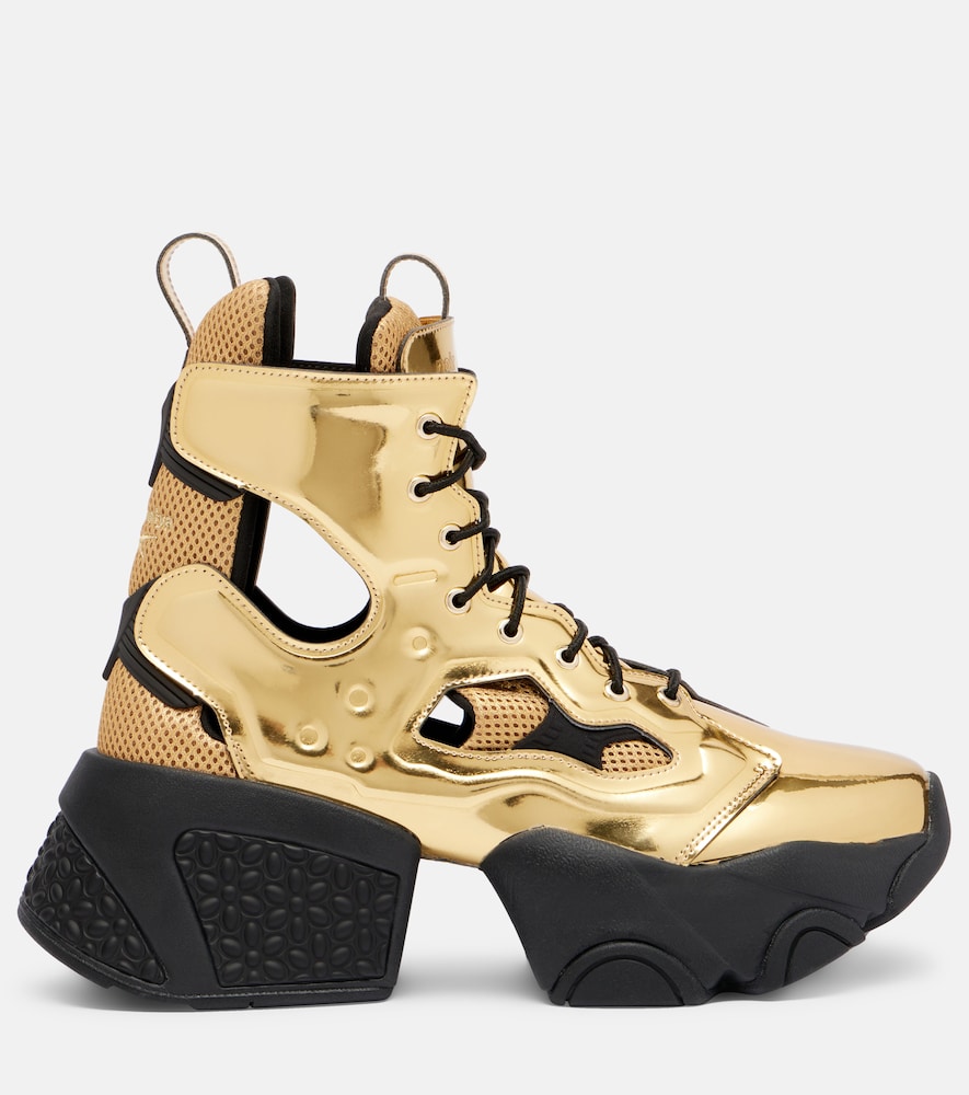Noir Kei Ninomiya x Reebok metallic-effect cutout platform ankle boots