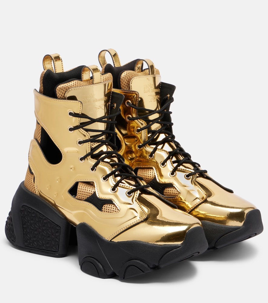 Noir Kei Ninomiya x Reebok metallic-effect cutout platform ankle boots