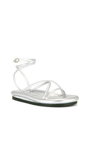 Nora Lozza Chunky Slim Sandal in Metallic Silver