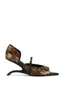 Nora Lozza High Belga Heel in Brown | Animal Print Heeled Sandals for Women