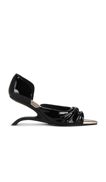 Nora Lozza High Forma Heel in Black | Black Open Toe Heels for Women