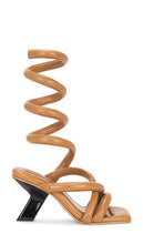 Nora Lozza Itza Sandal in Brown | Caramel Heeled Sandals for Women