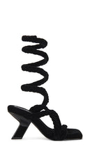 Nora Lozza Itza Trenza Sandal in Black | Black Strappy Sandals for Women