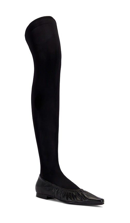 Nora Lozza Over The Knee Ballerina Boot in Black