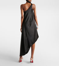 Norma Kamali Asymmetric one-shoulder satin midi dress