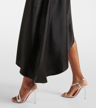 Norma Kamali Asymmetric one-shoulder satin midi dress