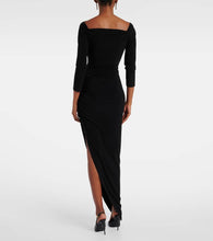 Norma Kamali Asymmetrical off-shoulder gown