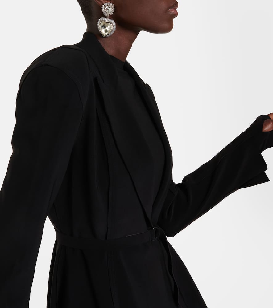 Norma Kamali Belted peplum-hem jersey blazer