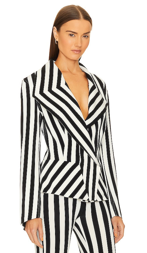 Norma Kamali Bias Jacket in Black, White