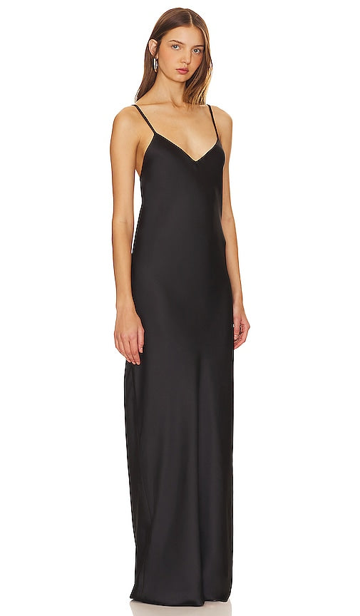 Norma Kamali Bias Slip Gown in Black