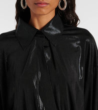 Norma Kamali Boyfriend ruched lam√É¬© minidress