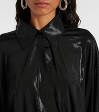 Norma Kamali Boyfriend ruched lam√É¬© minidress