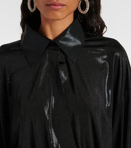 Norma Kamali Boyfriend ruched lam√É¬© minidress