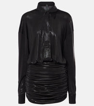 Norma Kamali Boyfriend ruched lam√É¬© minidress