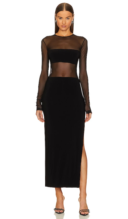 Norma Kamali Dash Dash Side Slit Gown in Black - Norma Kamali - Dash Dash - Robe fendue sur le côté - Noir - Norma Kamali 黑色 Dash Dash 侧开衩礼服 - Norma Kamali Dash Dash Kleid mit Seitenschlitz in Schwarz - Norma Kamali Dash Dash 사이드 슬릿 가운블랙 색상 - Abito Norma Kamali Dash Dash con spacco laterale in nero