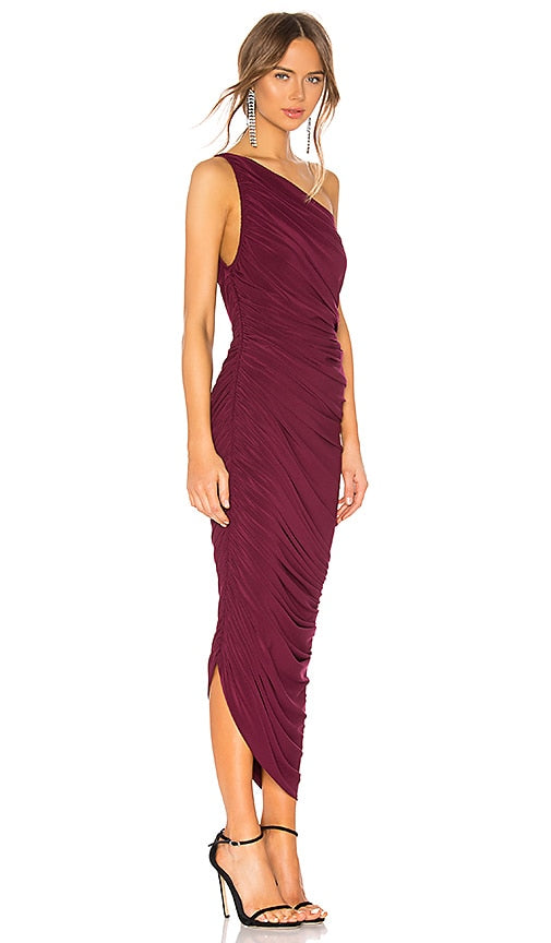 Norma Kamali Diana Gown in Purple