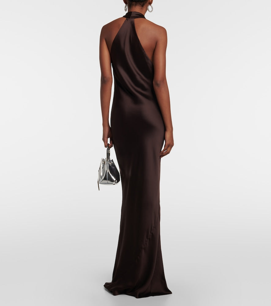 Norma Kamali Draped halterneck gown