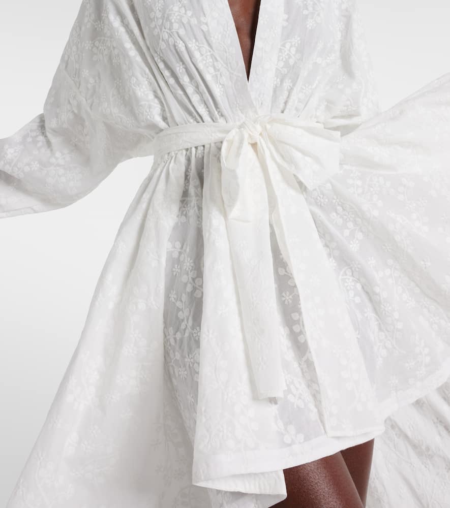 Norma Kamali Embroidered asymmetric cotton gown
