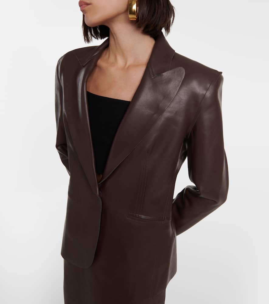 Norma Kamali Faux leather blazer