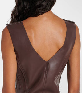 Norma Kamali Faux leather minidress